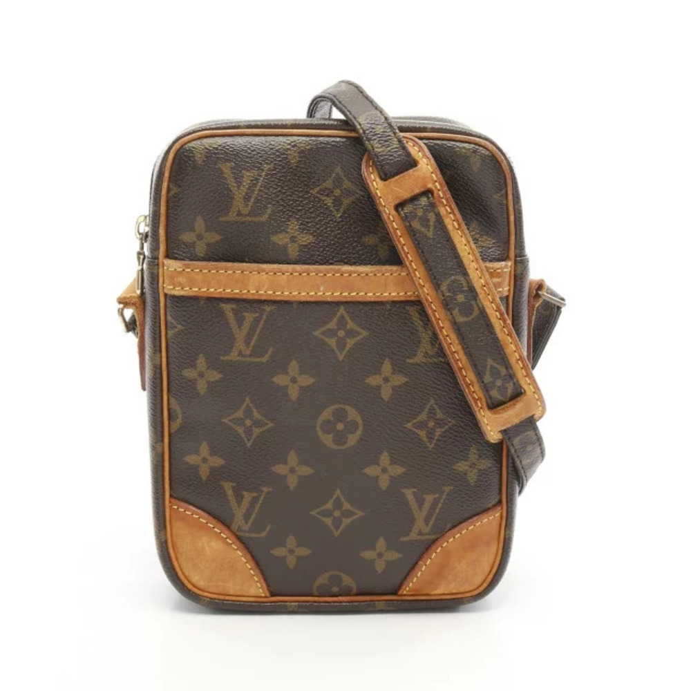 Louis Vuitton Danube Shoulder Bag Canvas Leather Monogram Brown